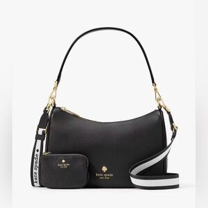 **NWT** KATE SPADE Black Emma Medium Convertible Shoulder Crossbody Bag w/ Pouch